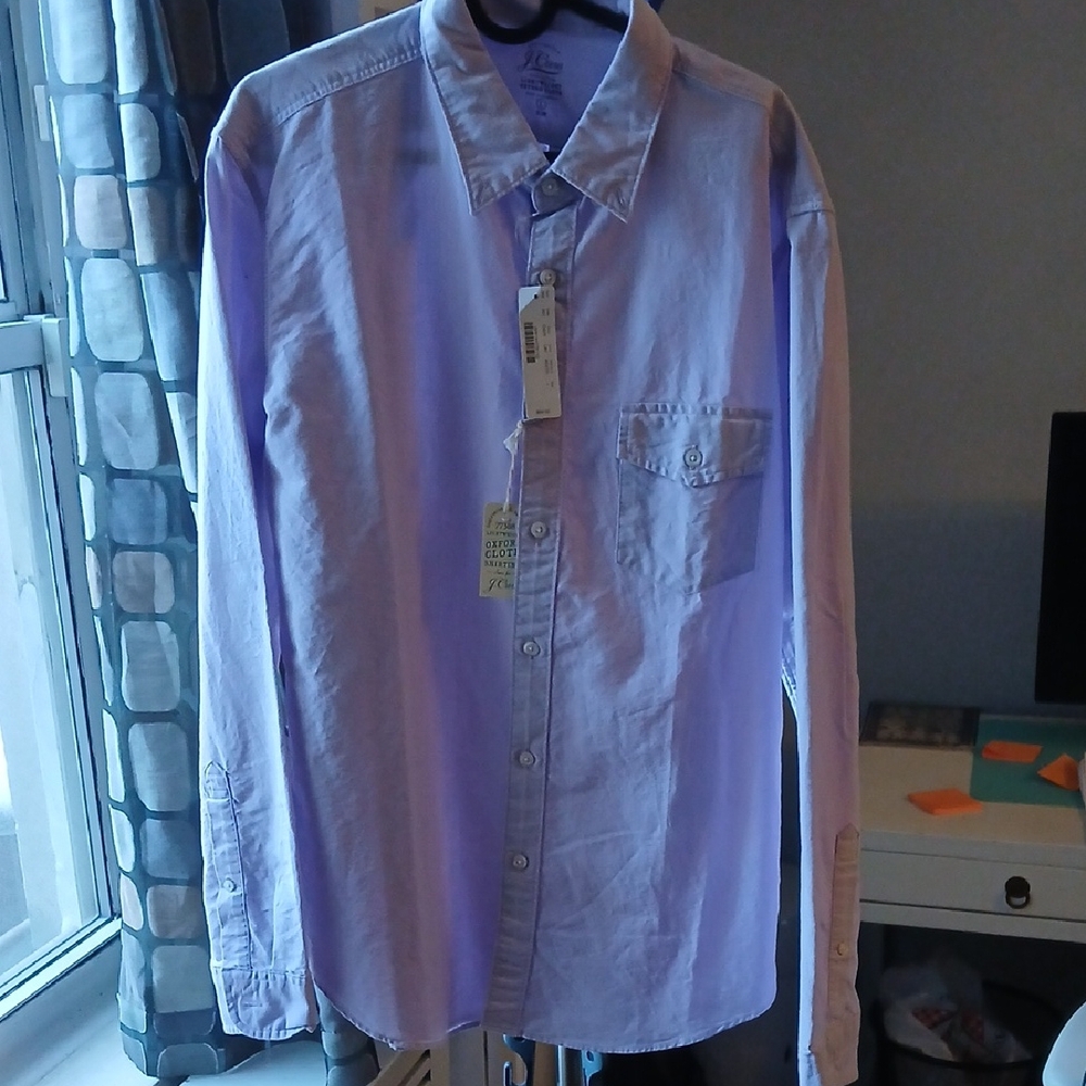 J. Crew Men's Lavender Lightweight Oxford Button Down Shirt